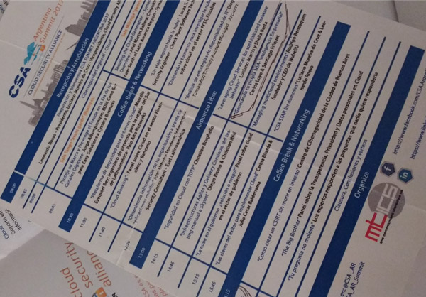 folleto del evento CSA Argentina 2017